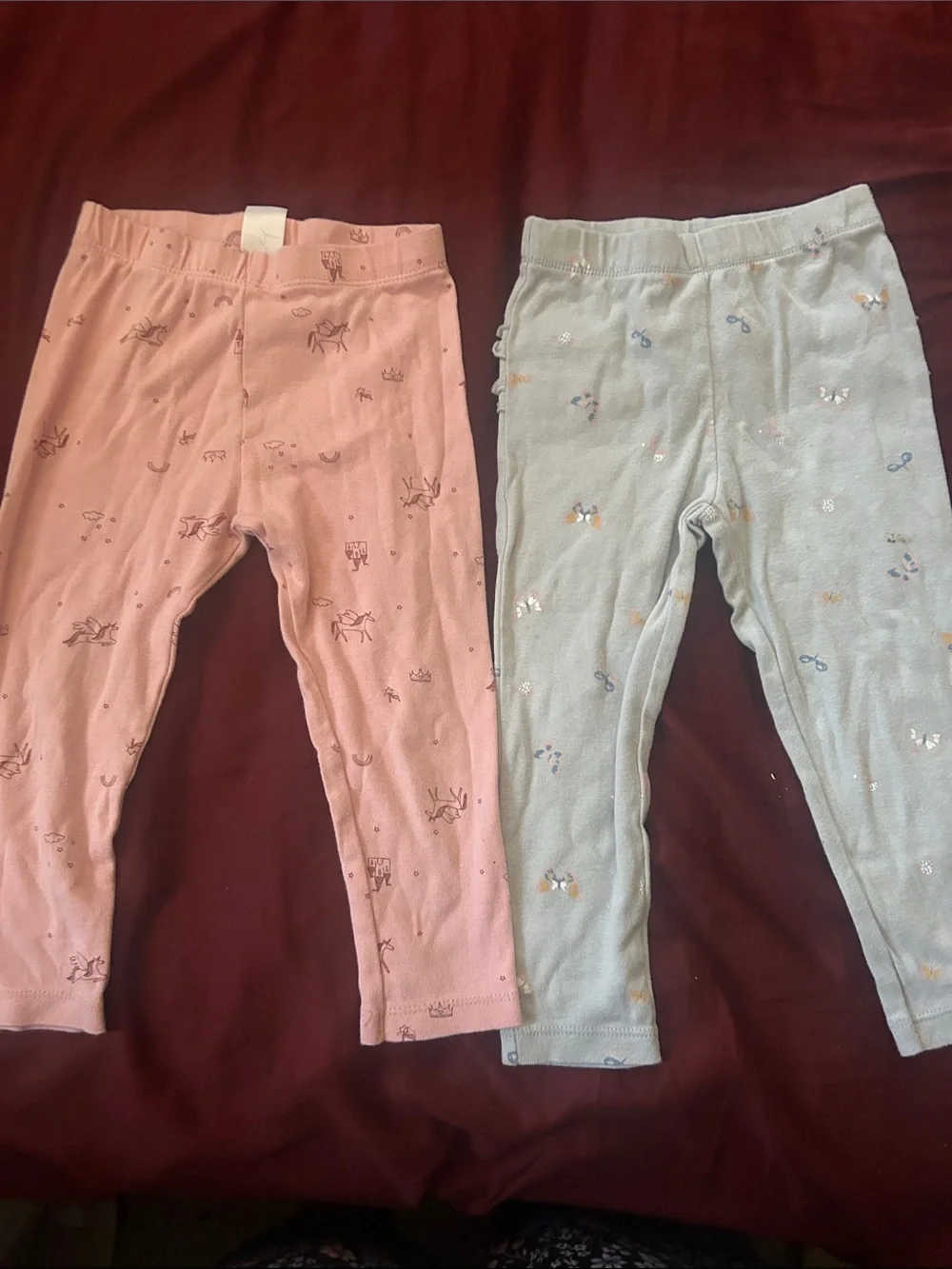 Carter's Pink and Light Blue Baby Matching Long-Sleeve Onesie and Pants Set - Picture 6 of 9